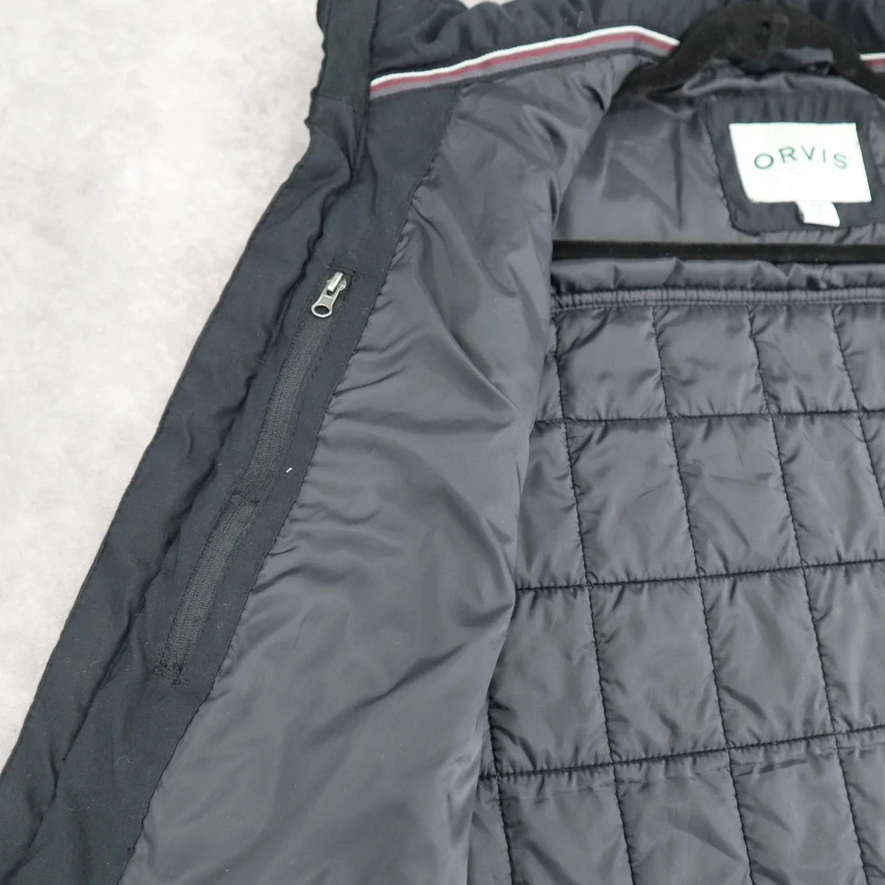 Orvis Vest Black EUC Men's M Puffer Quilted Jacket Casual Outdoors Hiking